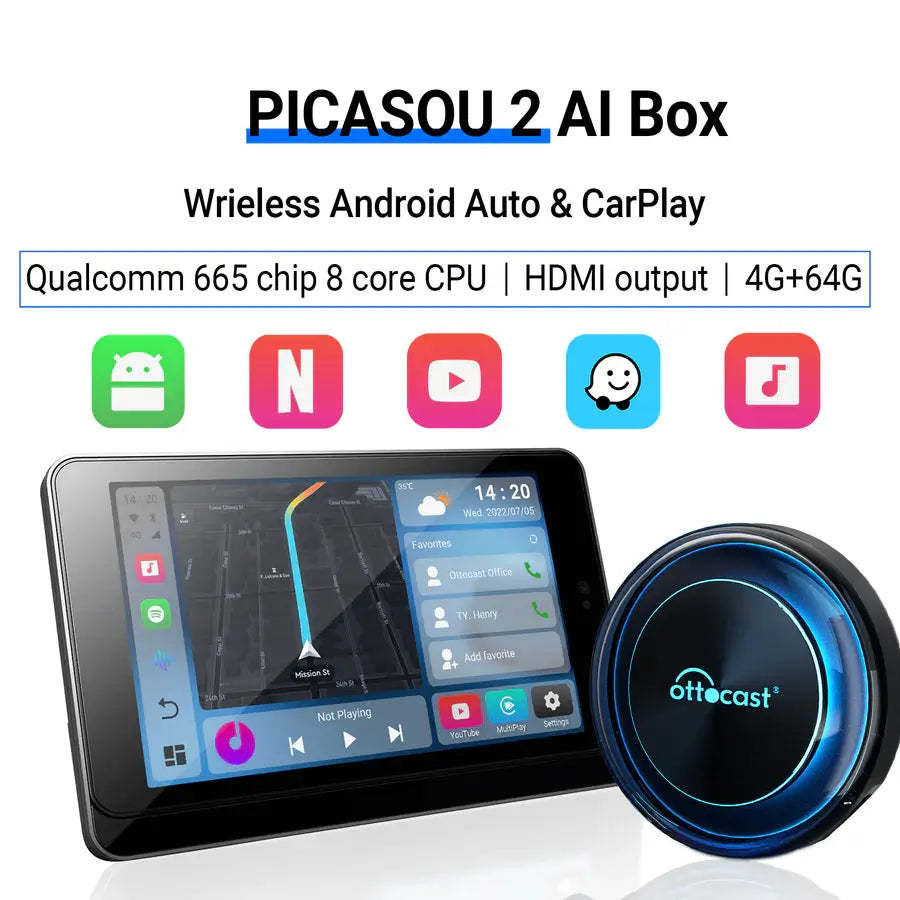 🚗Best Smart Gift -Last Day Sale -SAVE $150🎁🎁-Wireless Carplay/Watch Video-Play2Video Wireless Adapter (Supports Youtube/Neflix )