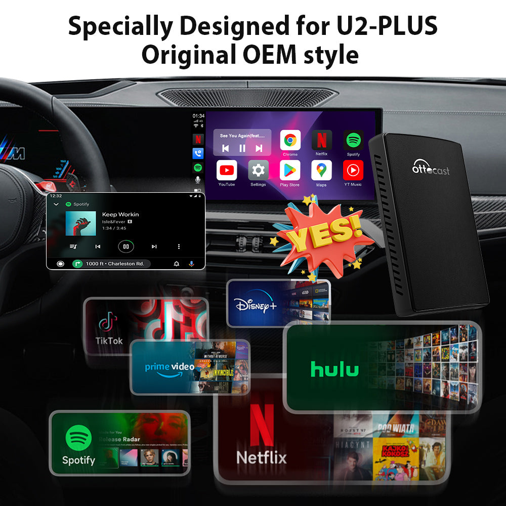 💥Last Day Sale for 45%OFF💥U2-PLUS AI BOX-[[ Download App & Wireless Carplay&Android Auto Adapter & Streaming ]]