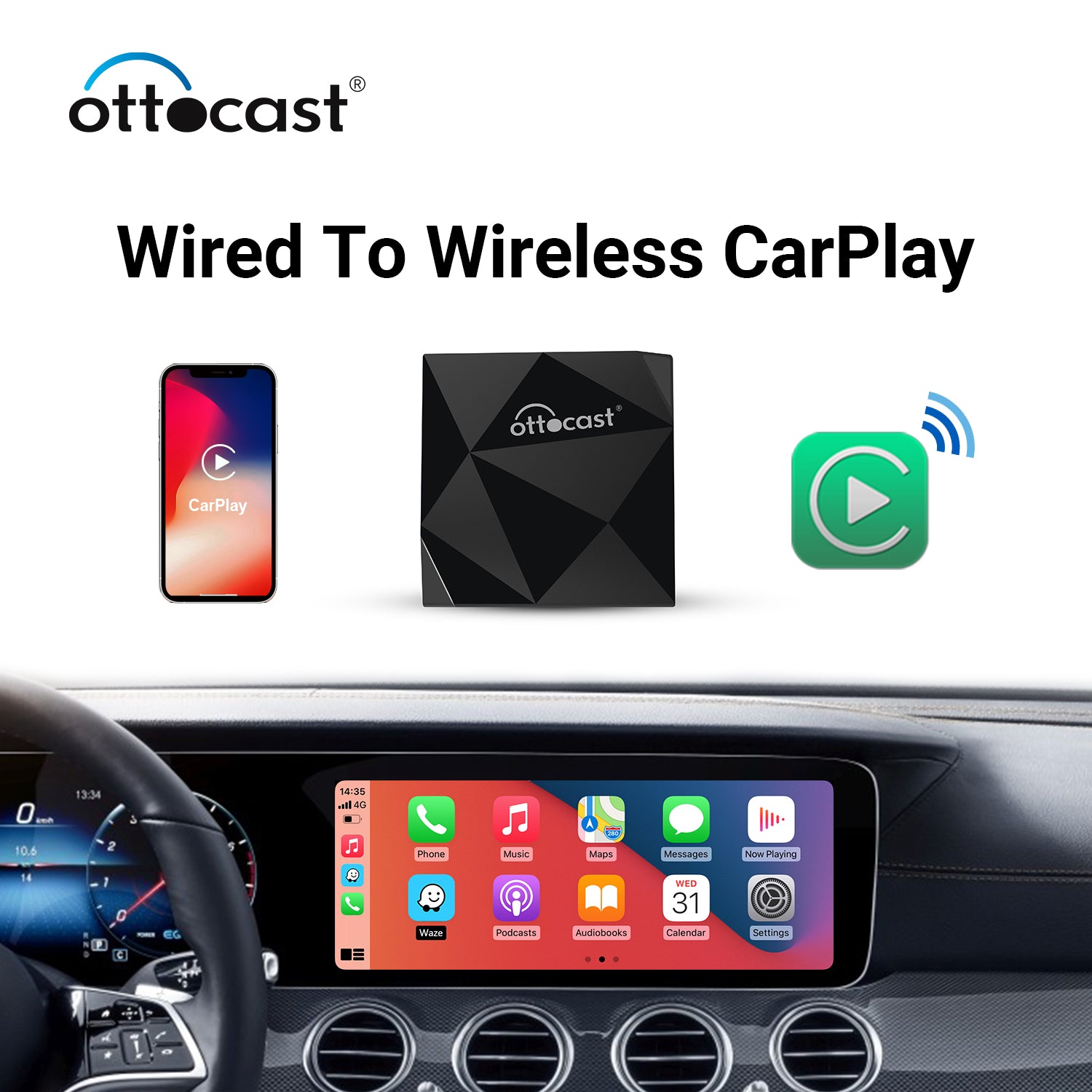 (🚗Best Smart Gift - Sale Today🎁SAVE $60 & FREE SHIPPING )⏰2023 U2AIR Pro CarPlay Wireless Adapter