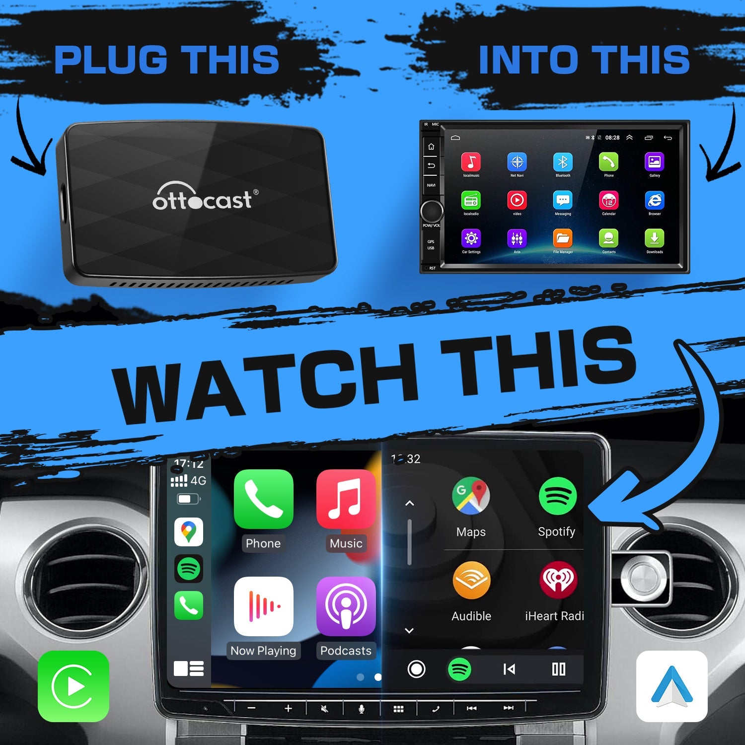Ottoadapter MX Wireless CarPlay/ Android Auto 3-in-1 Adapter
