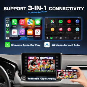 NEW UPGRADE MULTIMEDIA BOX（ Wireless CarPlay/ Android Auto/Android 12.0） 3-in-1 Wireless Adapter