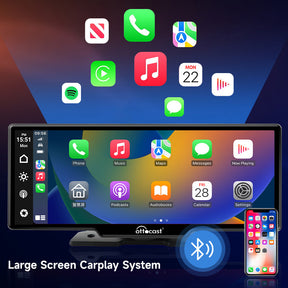 (अर्ली बर्ड हेलोवीन सेल-$ 120 बचाएं) ⏰पोर्टेबल 10 '' ऐप्पल कारप्ले और एंड्रॉइड ऑटो कार डिस्प्ले स्क्रीन