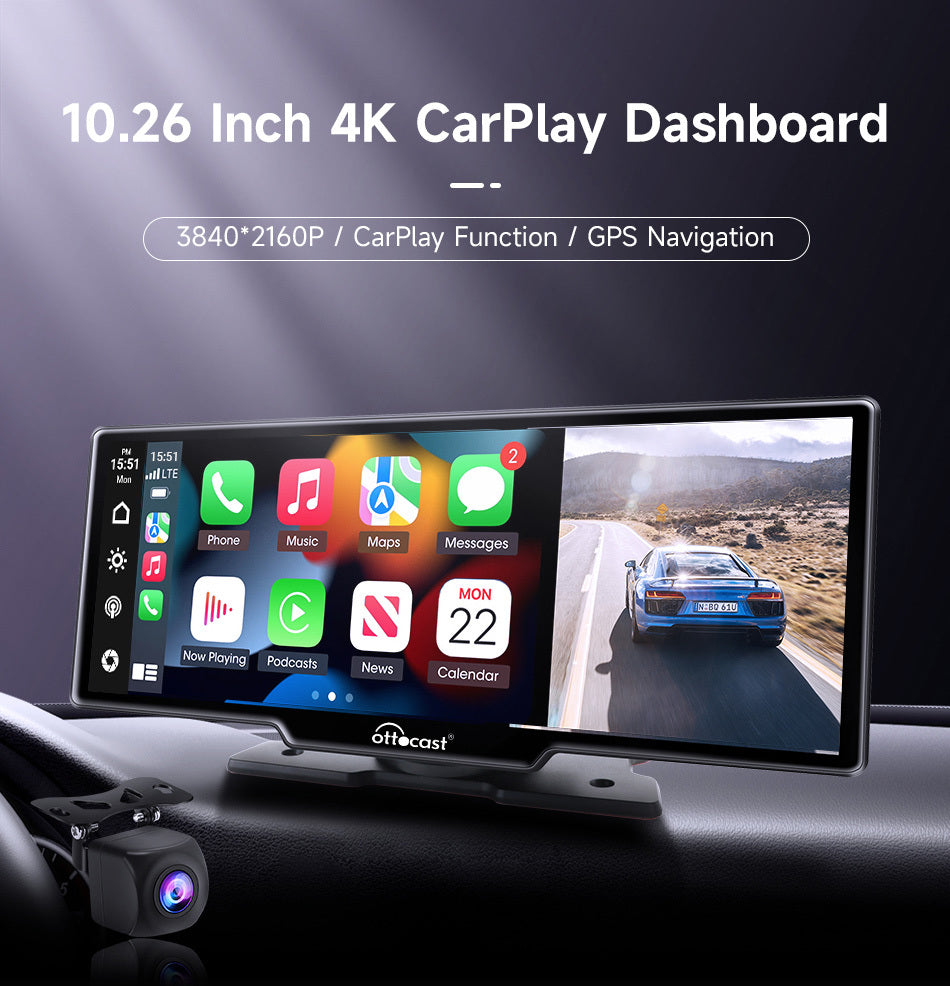 (अर्ली बर्ड हेलोवीन सेल-$ 120 बचाएं) ⏰पोर्टेबल 10 '' ऐप्पल कारप्ले और एंड्रॉइड ऑटो कार डिस्प्ले स्क्रीन