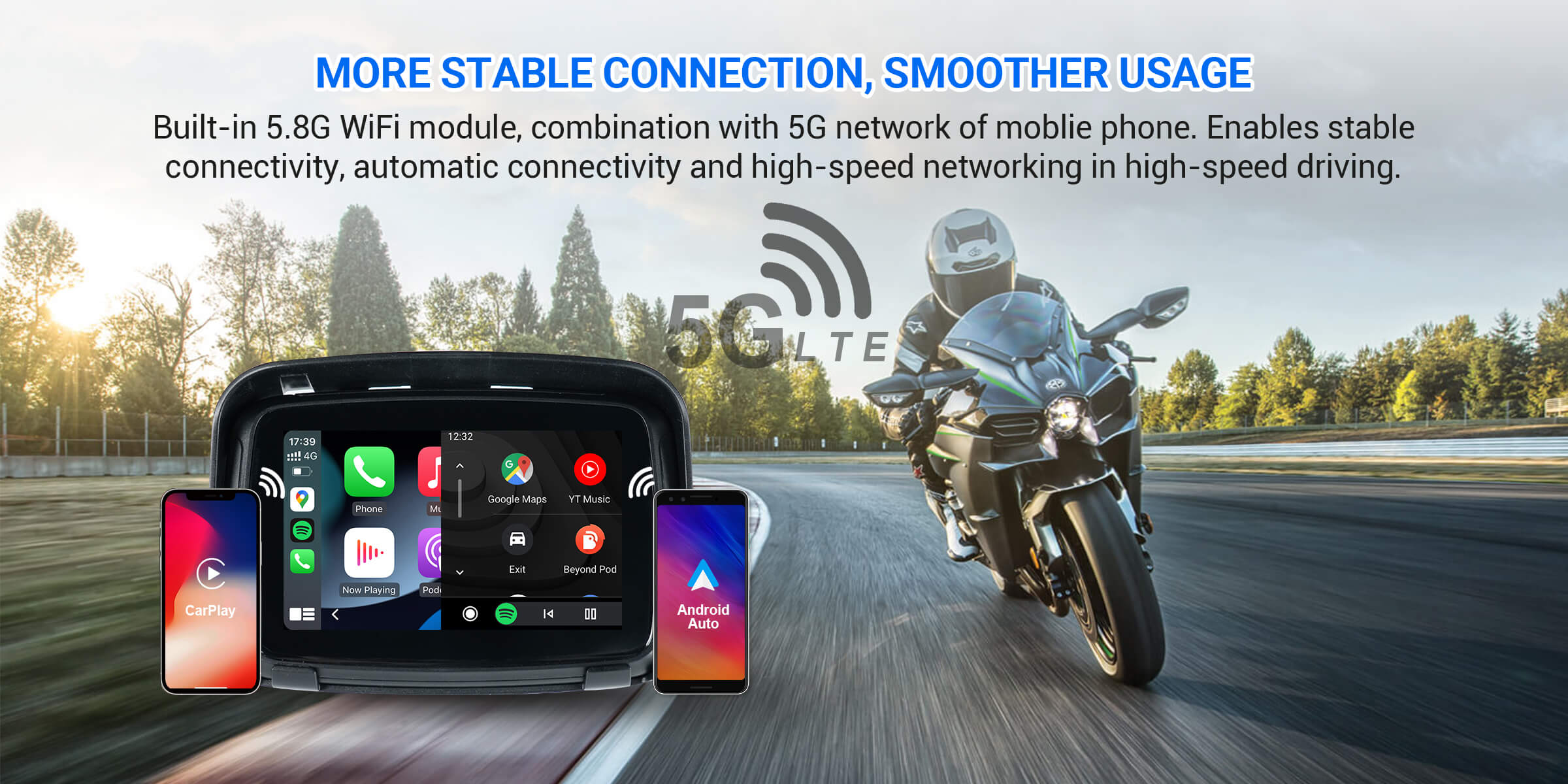 CarPlay Lite C5  GPS Moto Carplay/Android Auto - Ottocast – OTTOCAST